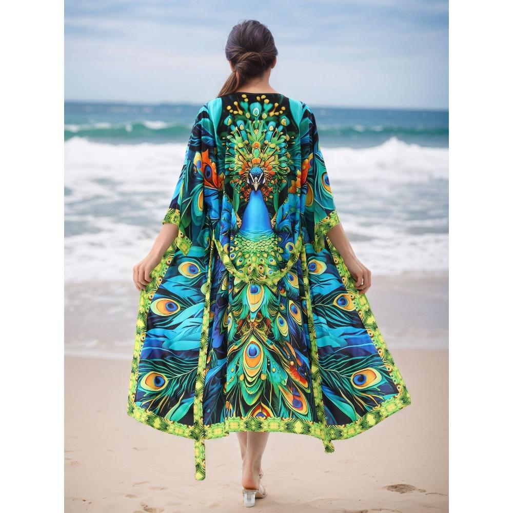 Rochie Caftan Boho Mărime Mare, Rochie Maxi Cover Up pentru Femei