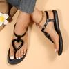 Fashion Summer Lightweight and Comfortable Casual Flat Thong Sandals Ladies Shoes Hot Sale 2024 Latest Model Love Heart Women's Sandals