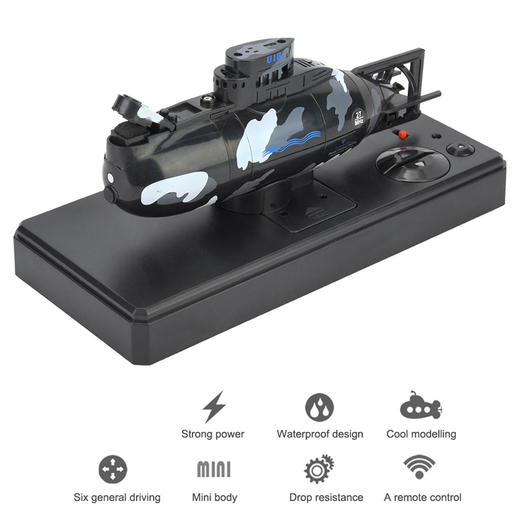 Simulation Military Remote Control 6 Channel Submarine Toy Model (Black)
