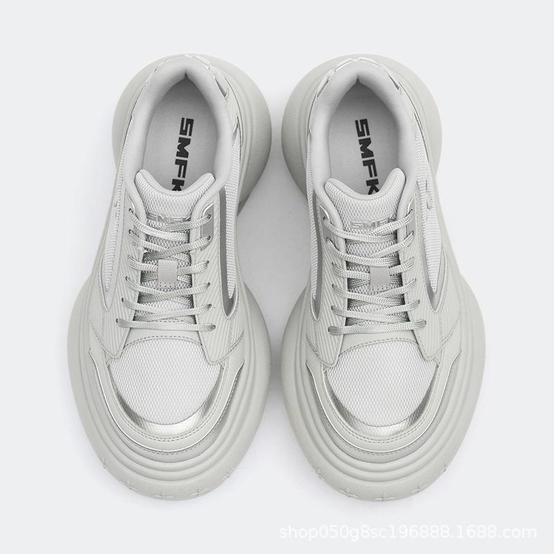 

Женские сетчатые спортивные туфли на высоком каблуке SMFKRIPPLE — дышащая, толстой подошвой, повседневная зимняя обувь, увеличивающая рост. 37