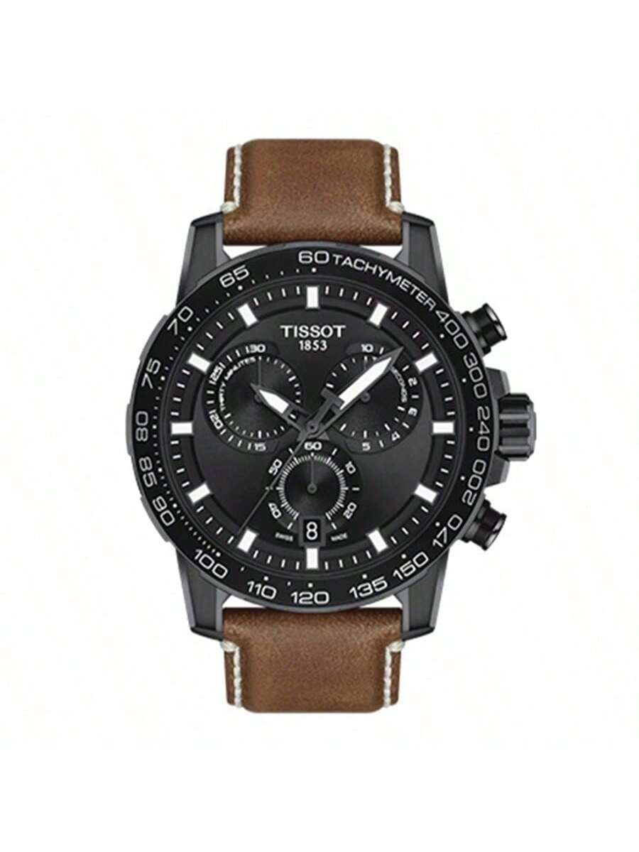 Tissot Supersport Chrono Basketball Special Edition Men s Swiss Quartz Watch - 45.5mm Black Dial Leather Strap T125.617.36.051.01