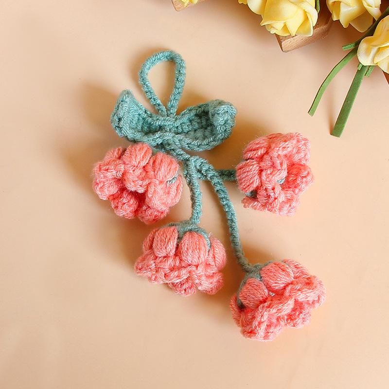 Lily of the Valley Woolen Bag Charm with Preserved Flowers – Girlish Heart Keychain Gift