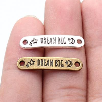 Letter Plate Connectors Alphabet A-Z Antique Bronze Zinc Alloy Jewelry Making Craft Parts DIY Connect Parts