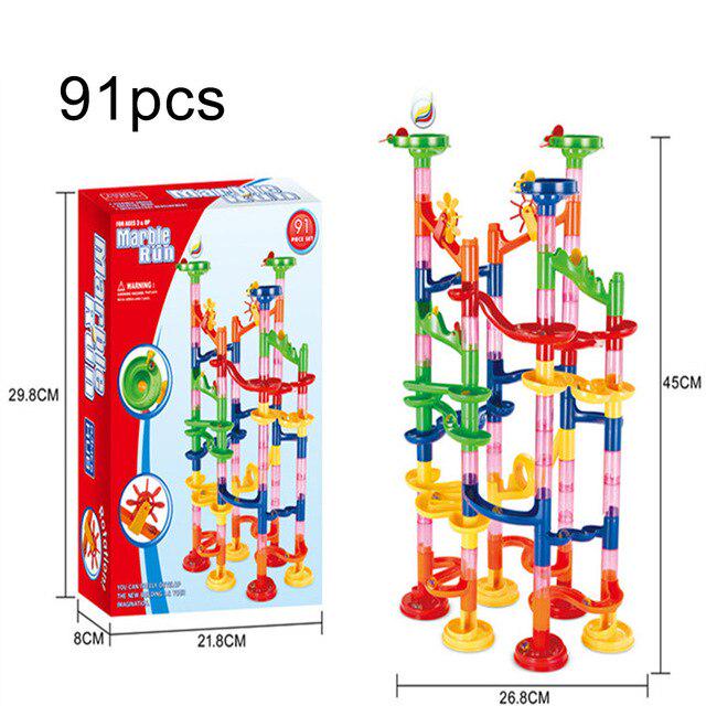 DIY Track Building Pipe Blocks For Children Ball Circuit Marble Race Run Maze Balls Educational Toys Gift For Children