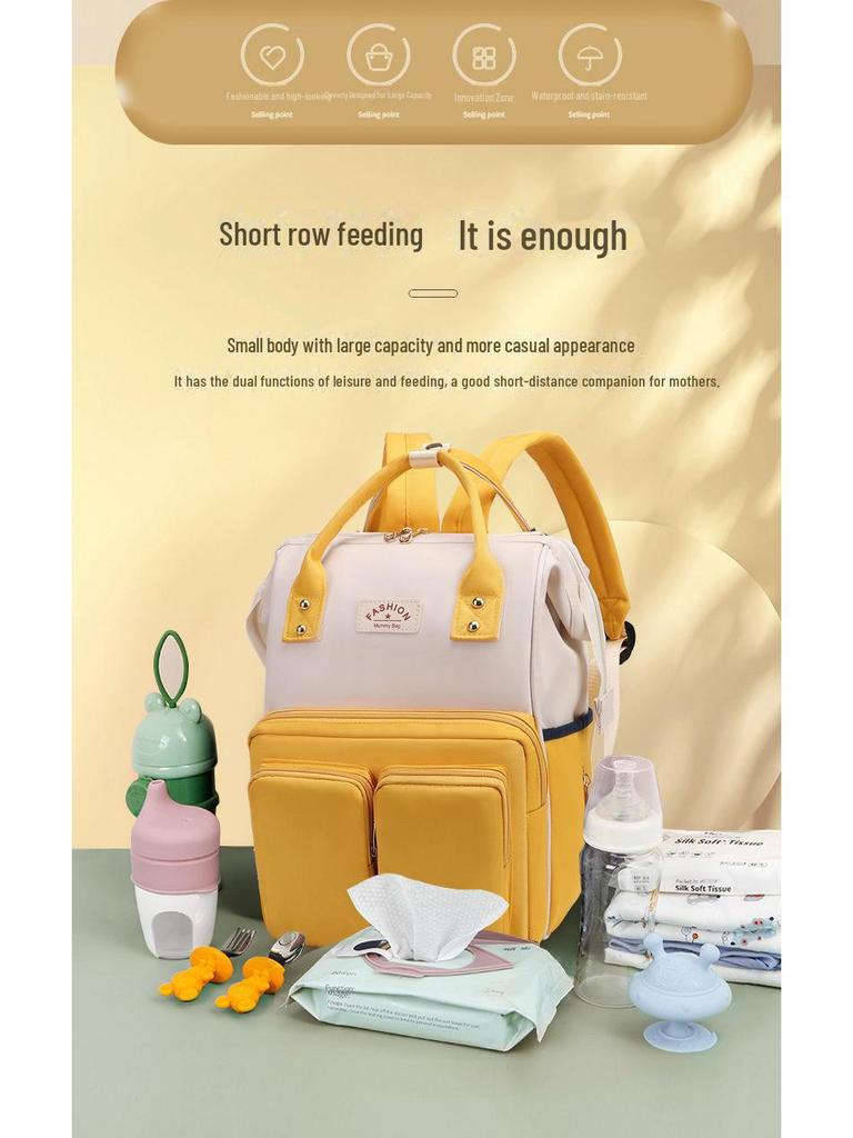 Stylish Multifunctional Mommy Backpack: Handheld & Shoulder Maternity Bag for Convenient Baby Outings