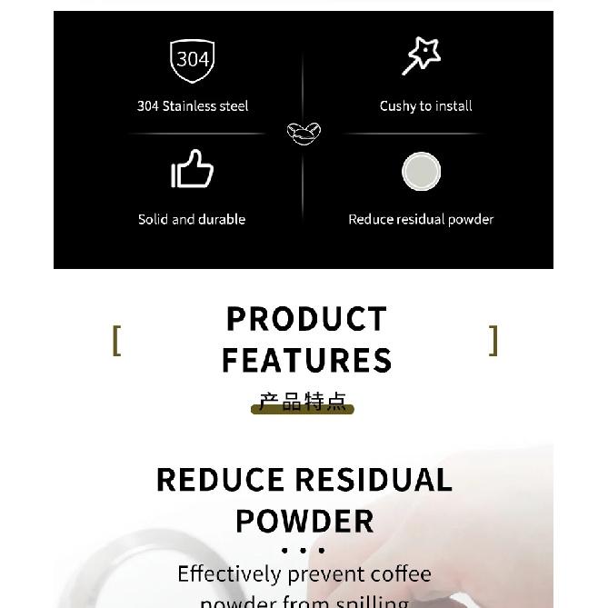 57MM 57.5MM Kaffeedosierring 304 Edelstahl Für Lelit Trichter Siebträger Kaffeezubehör Espresso Barista Werkzeuge