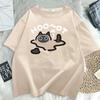 Large Size Loose Short Sleeved Tshirt American Retro High Street Trend Cartoon Printed Round Neck Top