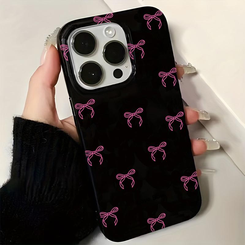 

Модный чехол для телефона с рисунком розового банта для iPhone 16 17 15 14 13 12 11 Pro Max 16 7 8 Plus X XS 17Air Ударопрочный мягкий чехол For iPhone X XS