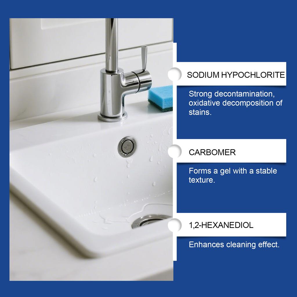 Kitchen And Bathroom Cleaning Gel Multi Purpose Stain Remover For Grout Sink Tile Mold Removal Clings To Vertical Surfaces