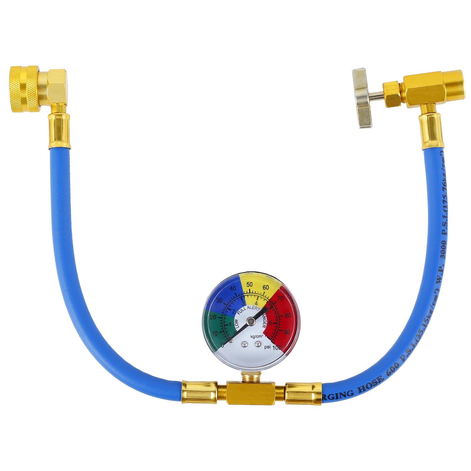 

Комплект металлического шланга для заправки хладагента кондиционера с манометром с резьбой 1/2 Acme Прочный шланг для заправки автомобильного кондиционера R134A синий