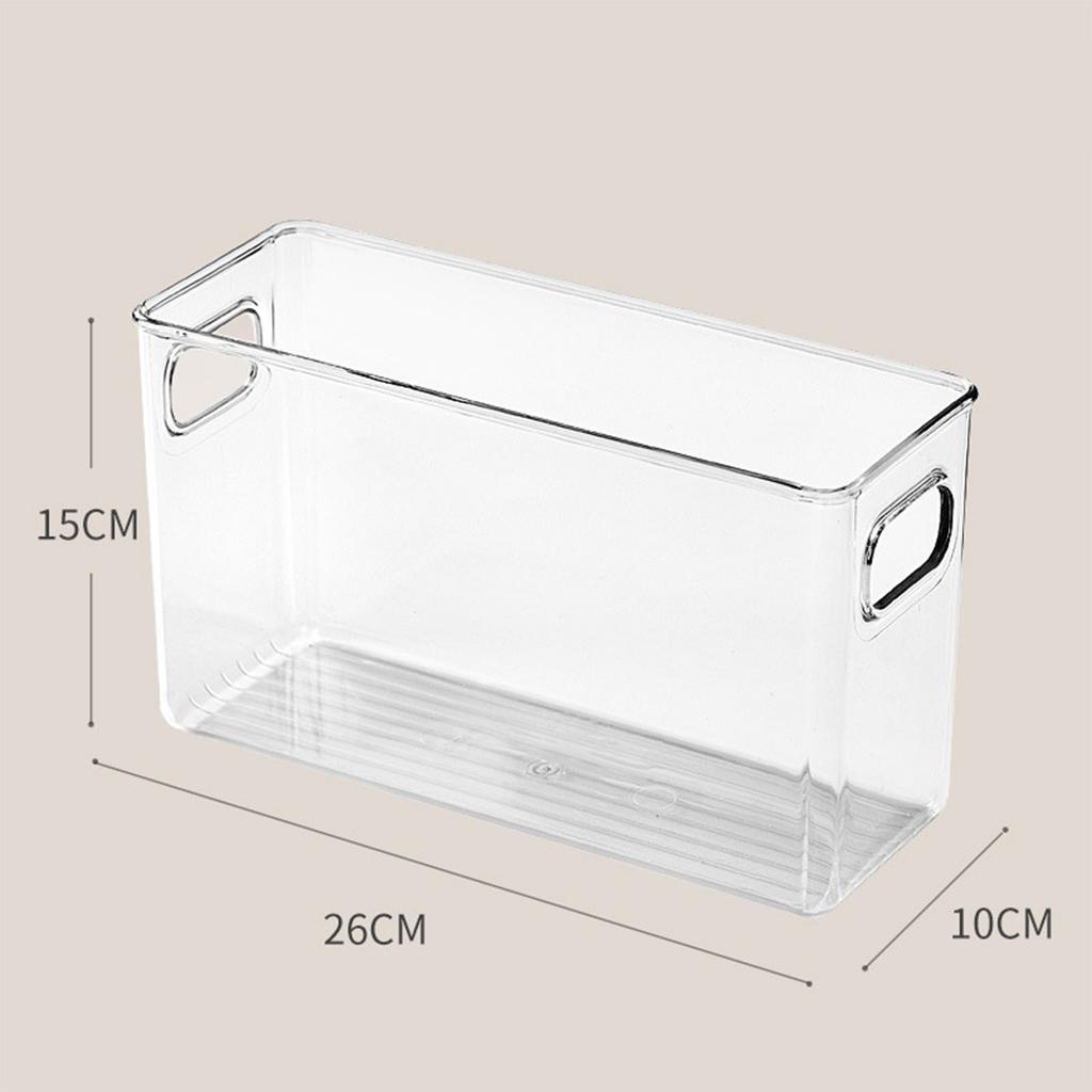 Clear Storage Bin Sturdy PET Transparent Desktop Phone Case Makeup Storage Organizer Home Dormitory Office