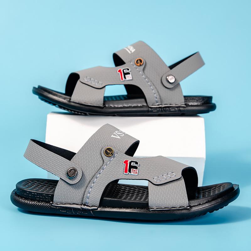 

Summer beach sandals men driving one pedal casual shoes outdoor breathable lightweight versatile slippers beach shoes 45