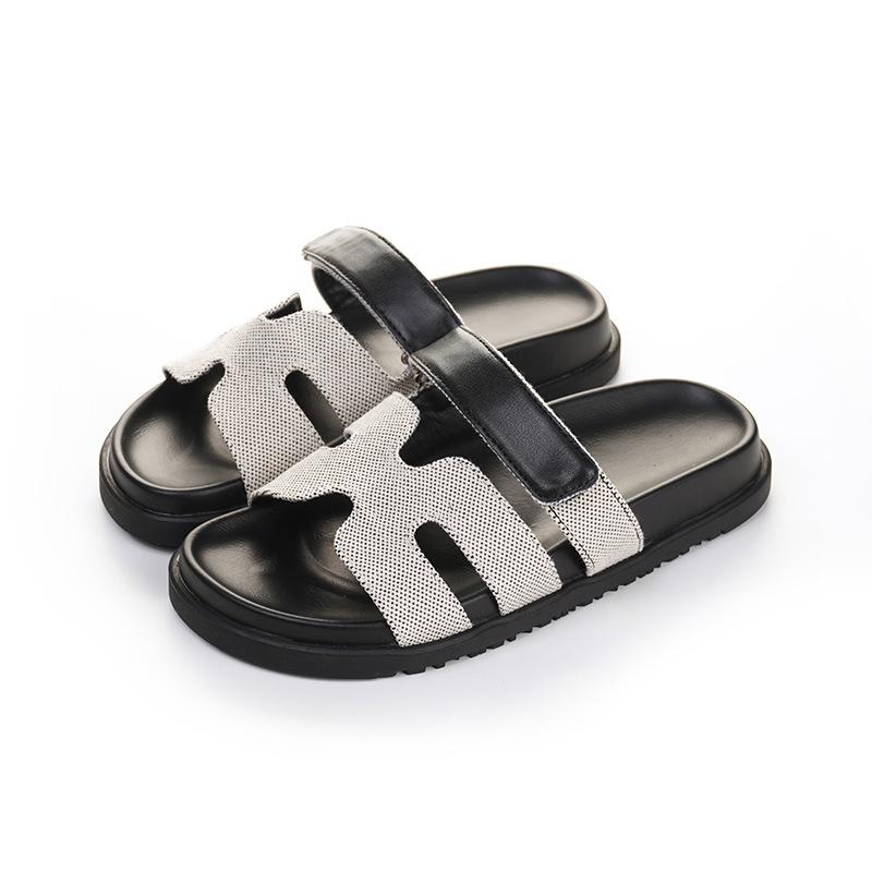 Dámské nazouvací sandály Pohodlné ploché nazouvací kožené sandály