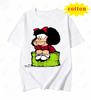 Classic Mafalda Cartoon Printed Short Sleeved Pure Cotton Soft Tshirt Suitable For Unisex And Unisex