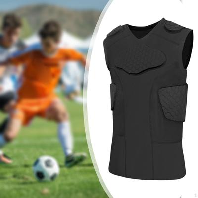 Herren Gepolsterter Brust-Rippen-Schutz Weste Schutz Schnelltrocknend Schutz Sport Stoß Training Top