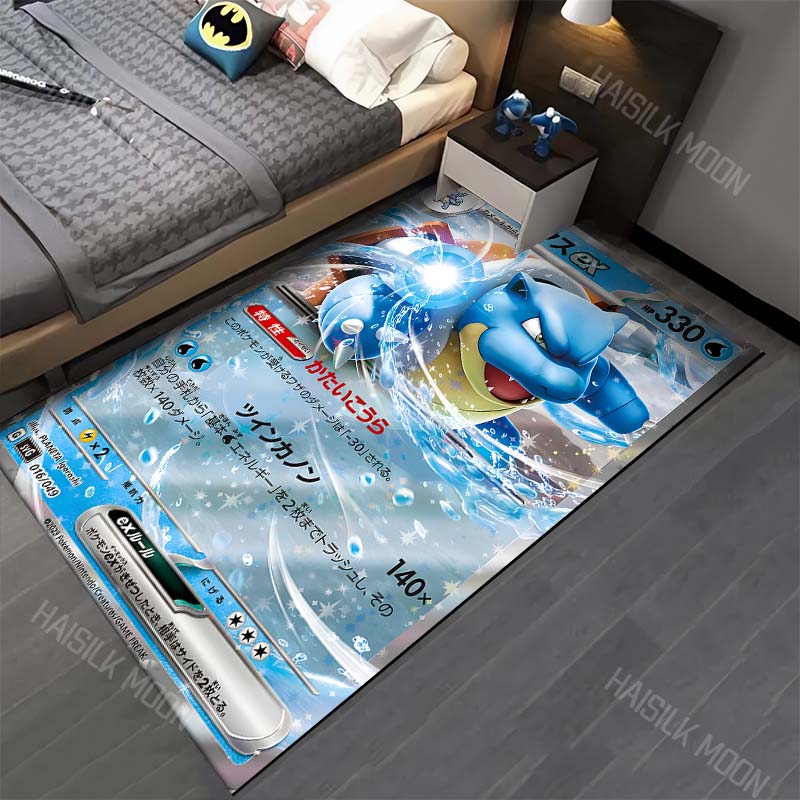 15 Sizes P-Pokemon Squirtle Cards Cartoon Carpets for Bedroom Living Room Sofa Study Large Area Decorative Rug Next Day Shipping