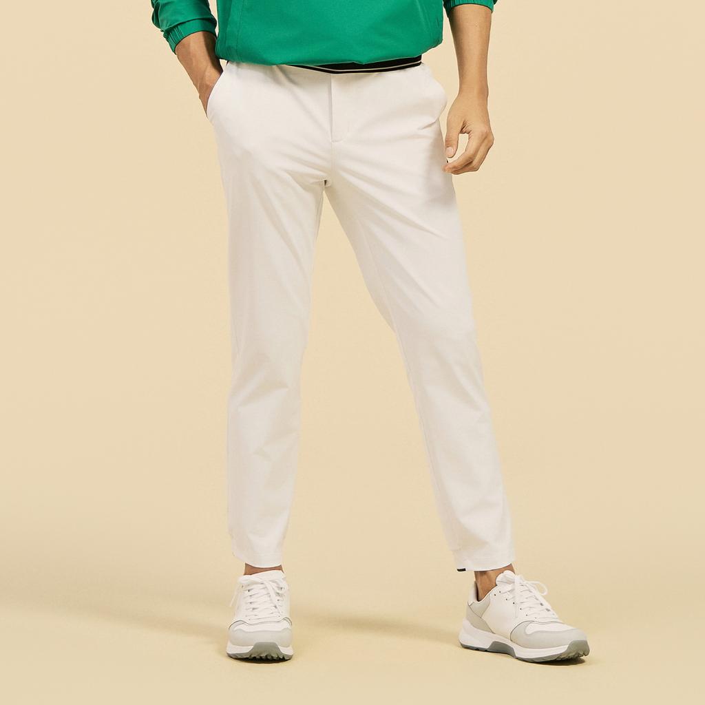 CHALLENGER Men'S Stretch Welding Point Semi-Jogger Pants White
