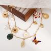 New Arrival Butterfly Flower Multi Pendant Necklace Retro Simple Style Alloy Choker Necklace Fashion Jewelry For Women