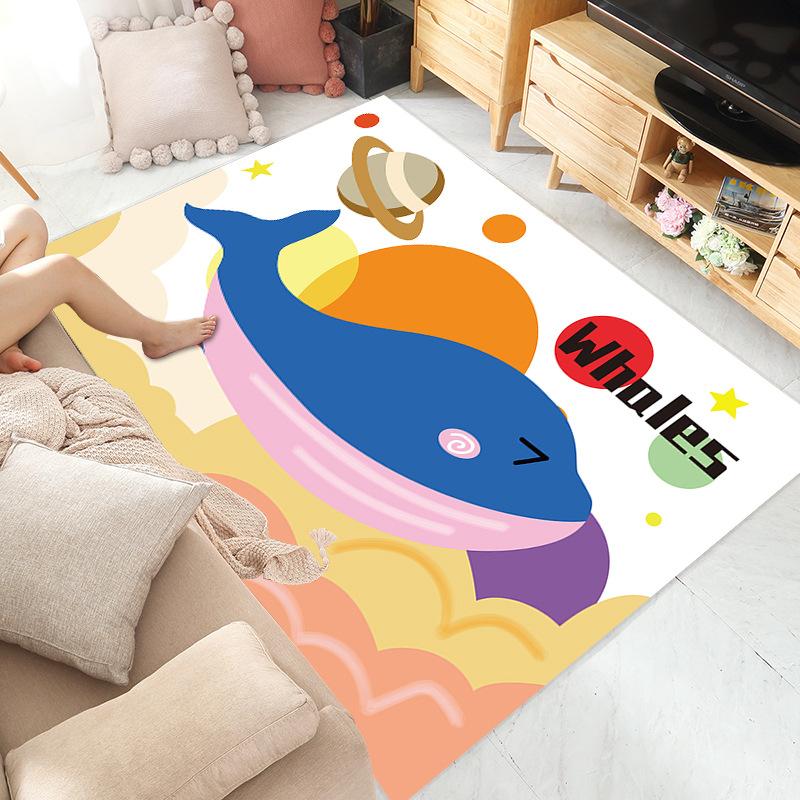 Cartoon Animal Carpet Pink Puppy Elephant Rug "My Friend" Mat Heart Star Children's Room Mat Non-Slip Home Decoration Floor Rug