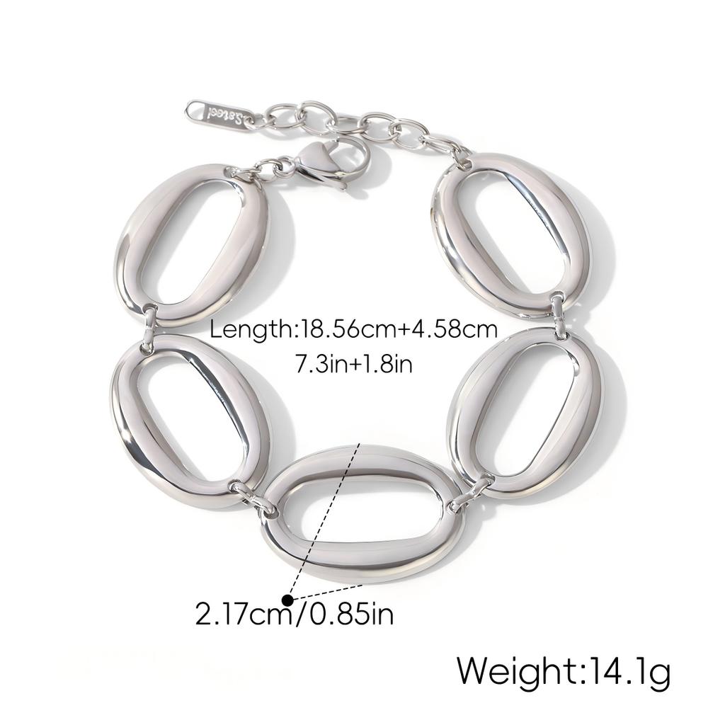 Landy New Arrival 18K Gold Plated Stainless Steel Bracelets Circle Chains Trendy Jewelry Bangles for Women Party