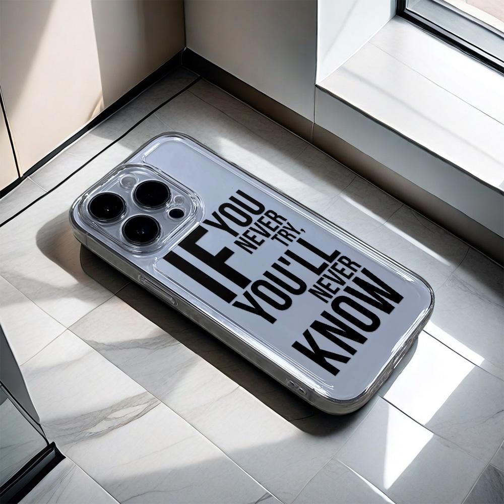 Phone Case For IPhone 16 15 14 Pro 13 12 11 17 Pro Max 14 16 Plus 17 Air 16e English Sentence Graphic Printed Shockproof Cover