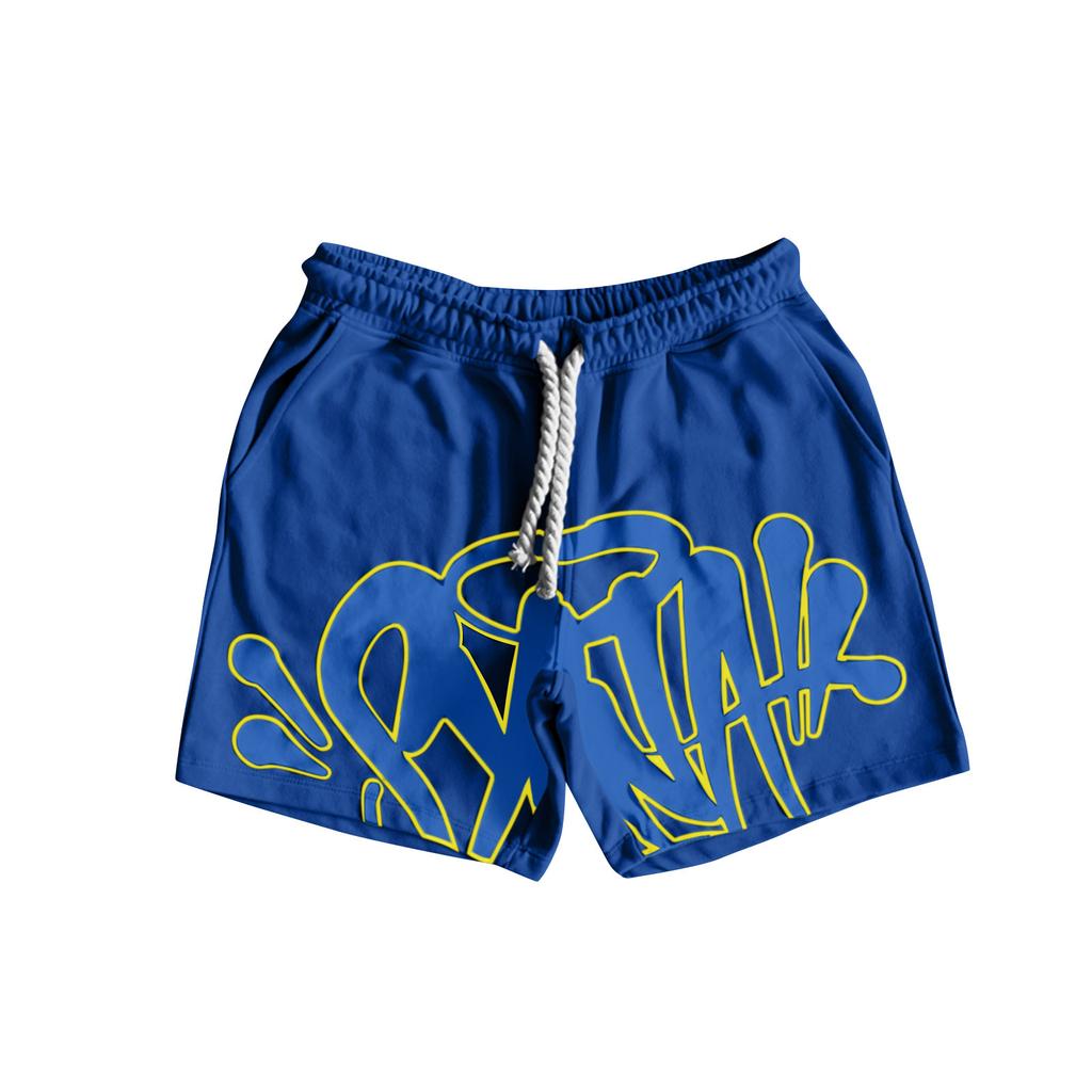 Men's Casual Print Drawstring Shorts, Lightweight Summer Beachwear, Red, Comfortable Fit