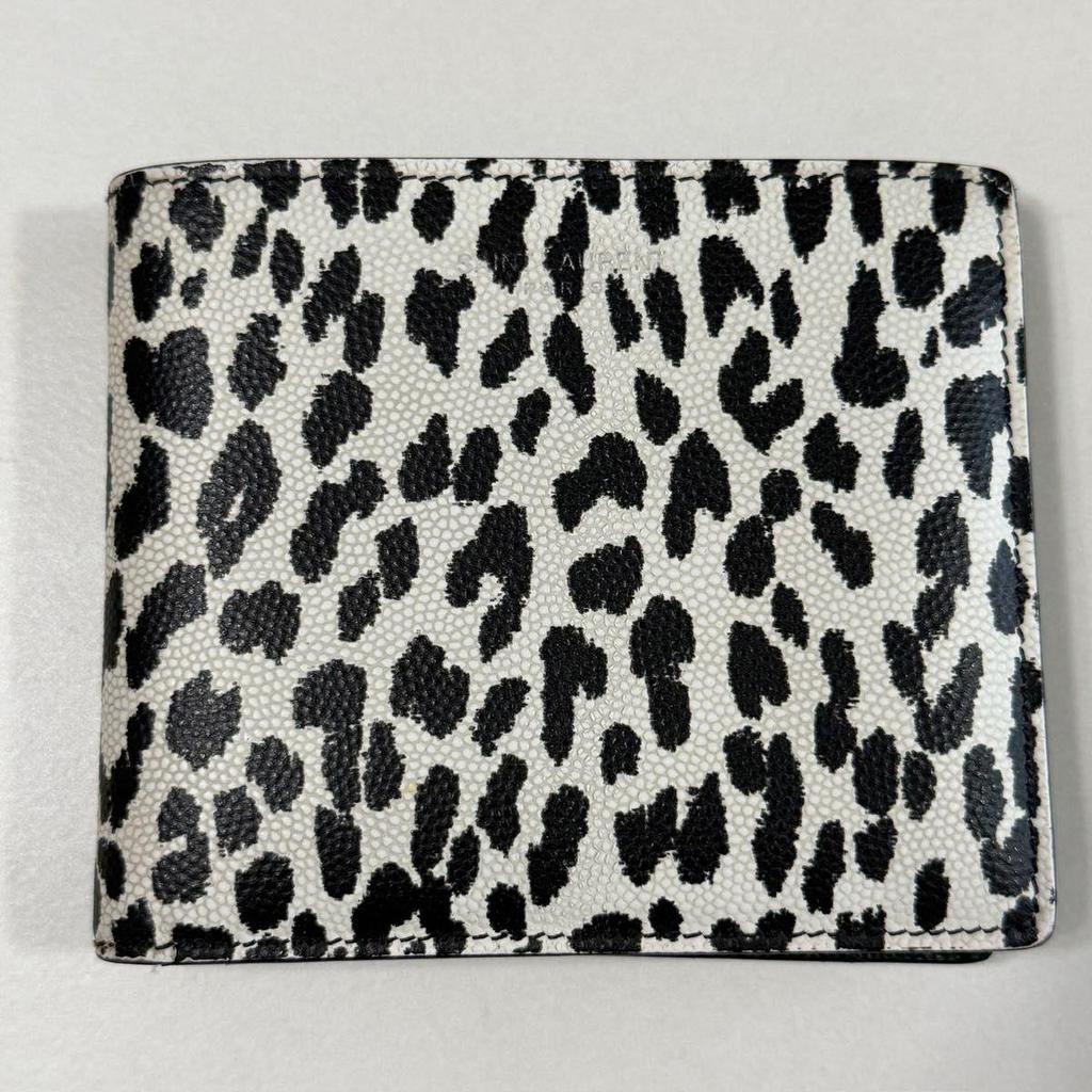 Used SAINT LAURENT Bifold Wallet Leopard Print