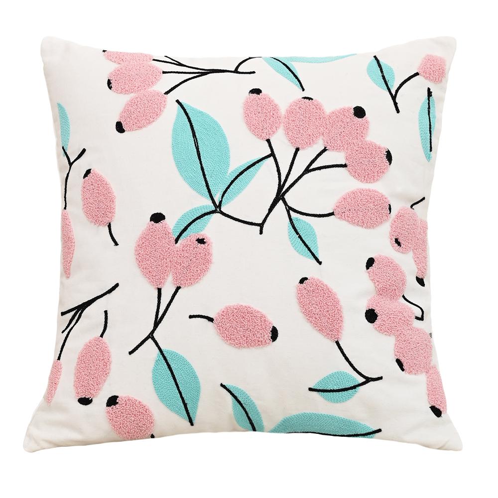 Buynow Floral Embroidered Pillowcase45X45Cm Vintage Pastoral Living Room Sofa Cushion Cover Home Bedroom Decor Cojines Para Sala