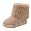 Children's Warm Snow Boots Plush Neckline Soft Non-slip Round Head Medium Tube One Pedal Autumn and Winter Velvet Cotton Shoes