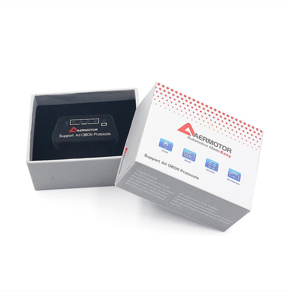 Car Diagnostic Scanner Bluetooth 4.0Aermotor ELM 327 1.5 OBD2 Support For IOS Android