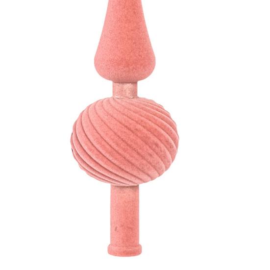 Christmas Tree Topper 11 Inches Velvet Flocked Gourd Tree Topper Colorful Spiral Christmas Tree Decoration Festive Atmosphere Ornament