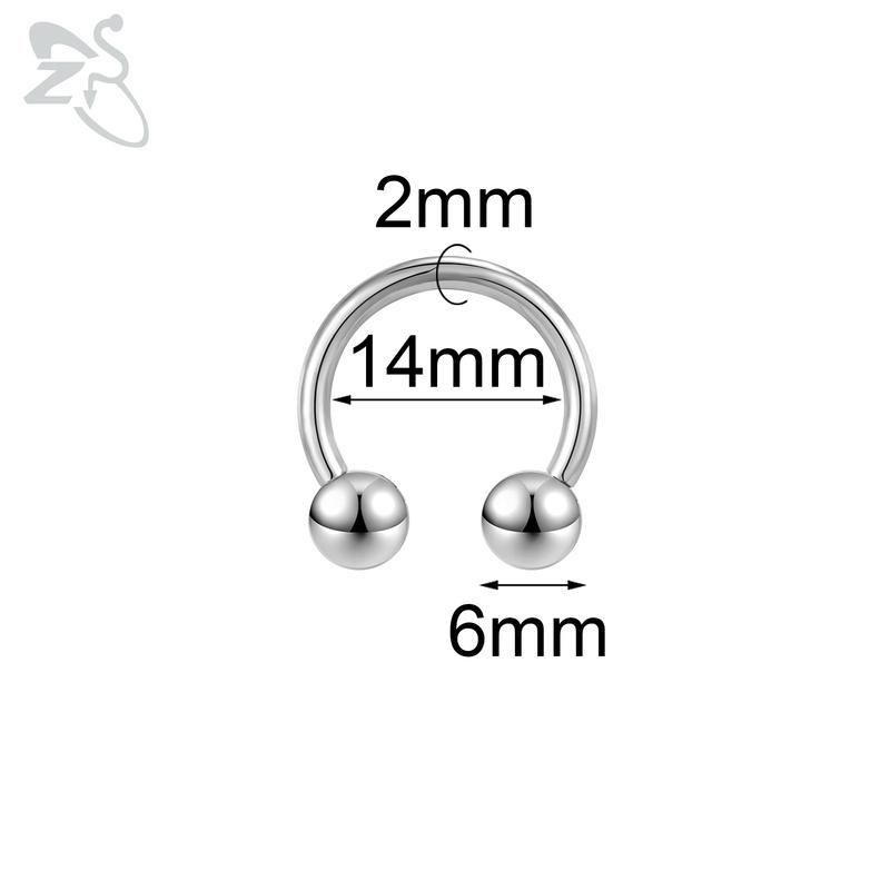 Piercing do nosa v tvare podkovy z nehrdzavejúcej ocele 2/4/6/8G s vnútorným závitom, veľký rozmer, piercing do ucha, rozširovač ucha, septum.