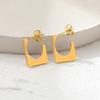 Stainless Steel Earrings Geometry Square Openwork Round Hip Hop Fashion Earrings For Women Jewelry Engagement Weddings Gifts