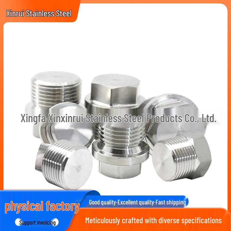 Stainless Steel Hex Nipple Hex Plug Oil Pipe Screw Plug (Male Thread, 304)