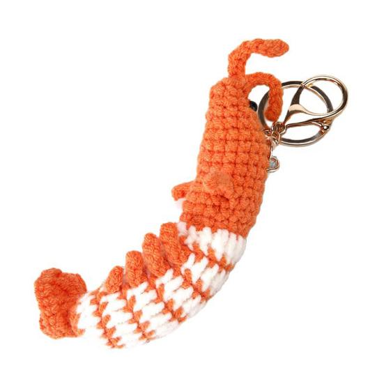

1/2 шт. Вязаная крючком шерстяная креветка Брелок-подвеска Ручной работы Мультяшный дизайн Животное Брелок-подвеска Модные аксессуары 1pc