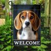 1pc Double-Sided Beagle Heart Garden Flag - 30.99x45.97 cm, Polyester Dog Lover Welcome Design, Perfect for Home, Yard, and Holiday Decor, All-Season 