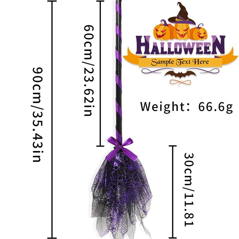 Halloween Witch Broom Dress Up Dance Party Supplies Cosplay Plastic Flying Broomstick Props For Masquerade Halloween