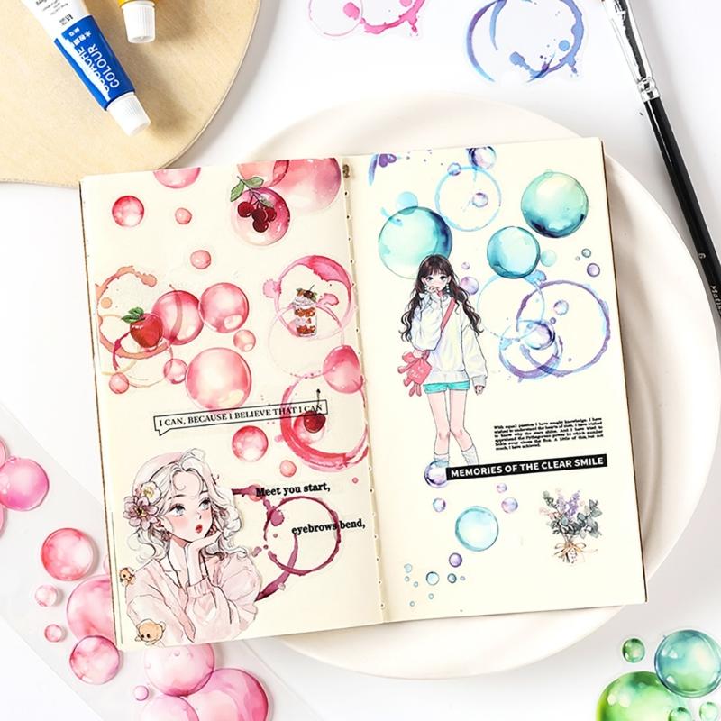 Watercolor Bubble Pattern Removable Decorative Tape for Journaling and Gift Wrapping Ecological Friend DIY Art Supplies