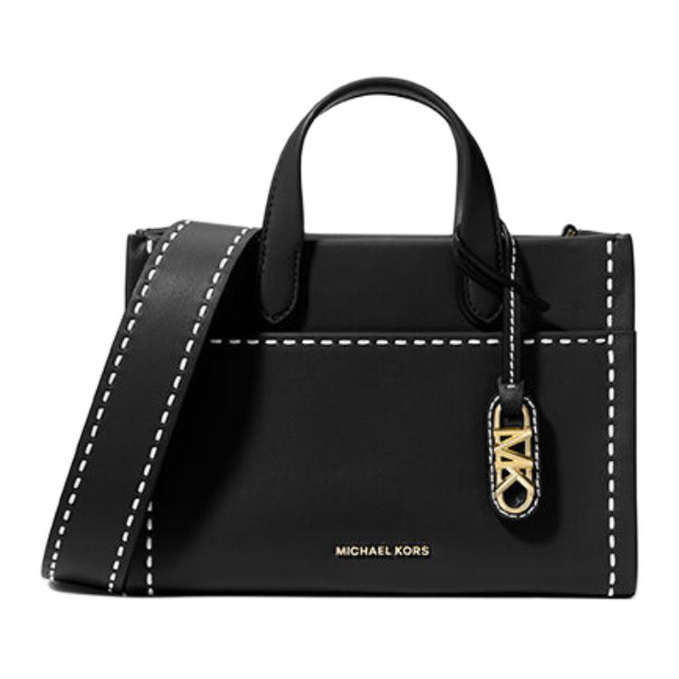 Michael Kors Gigi Logo Leather Crossbody Handbag Small Women handbags Black 30T4G3GM5L-BLACK Basic Set (Bag+Dust Bag)