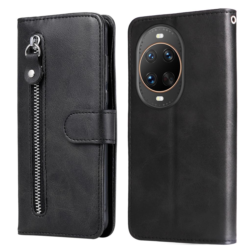 For Huawei nova 14 Ultra 5G PU Leather Cases with Zipper Pocket Wallet Phone Cover Stand