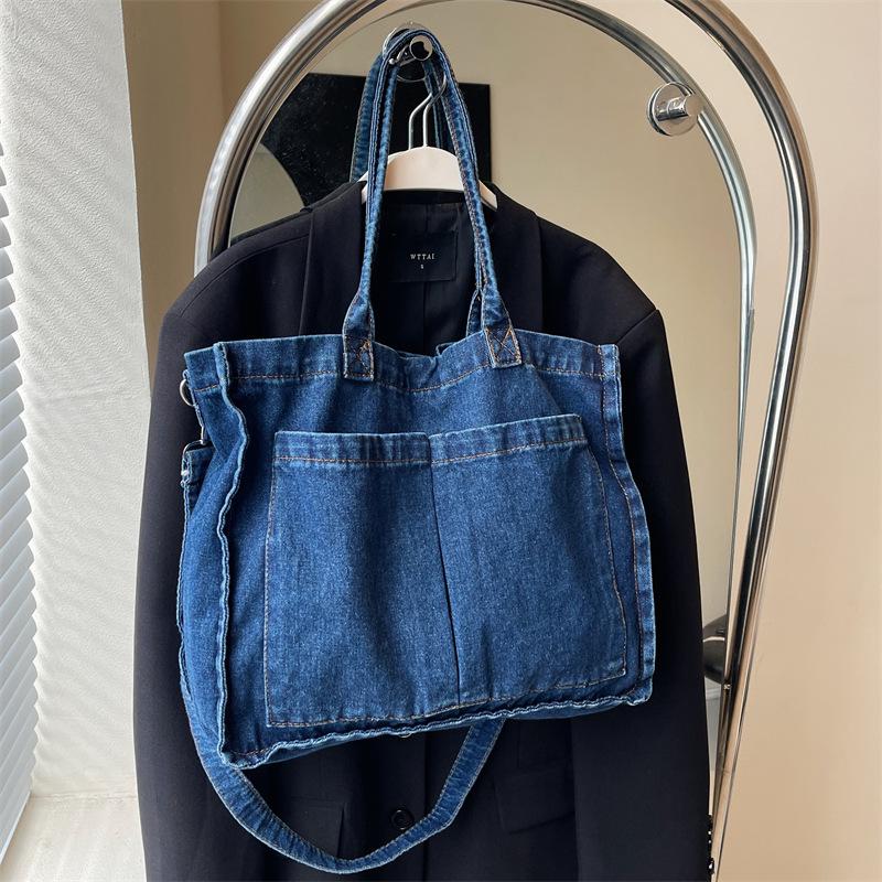 Retro denim draagtas literaire campusstijl veelzijdige casual handtas populaire schouder messenger bag
