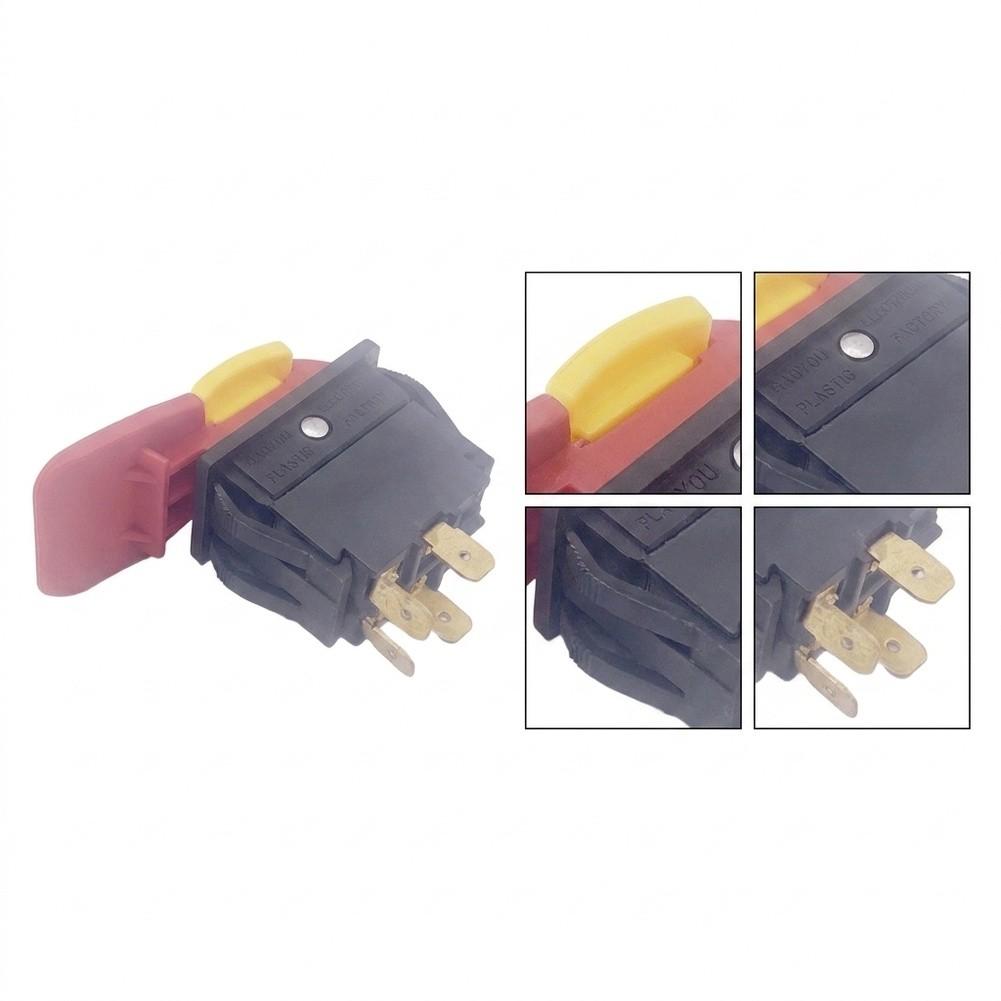Red Yellow Plastic Key Switch 250V Design Clamp Connector For Electrical Equipment Control Lockable Hardware