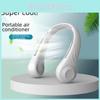 Portable Hanging Neck Fan Usb Rechargeable Brushless Motor White Low Noise