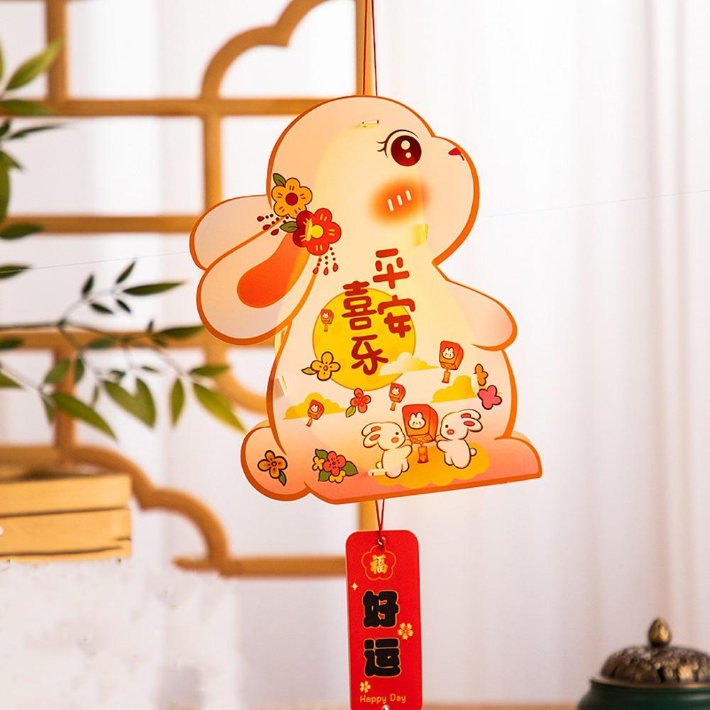 Cartoon Mid-Autumn Rabbit Lantern Chinese Style LED Lantern Toys  Good Luck Gift