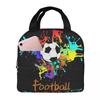 Graffiti Soccer Painting Insulated Lunch Bag for Kids School Cooler Thermal Food Box Tote Portable Lunch Boxes Container