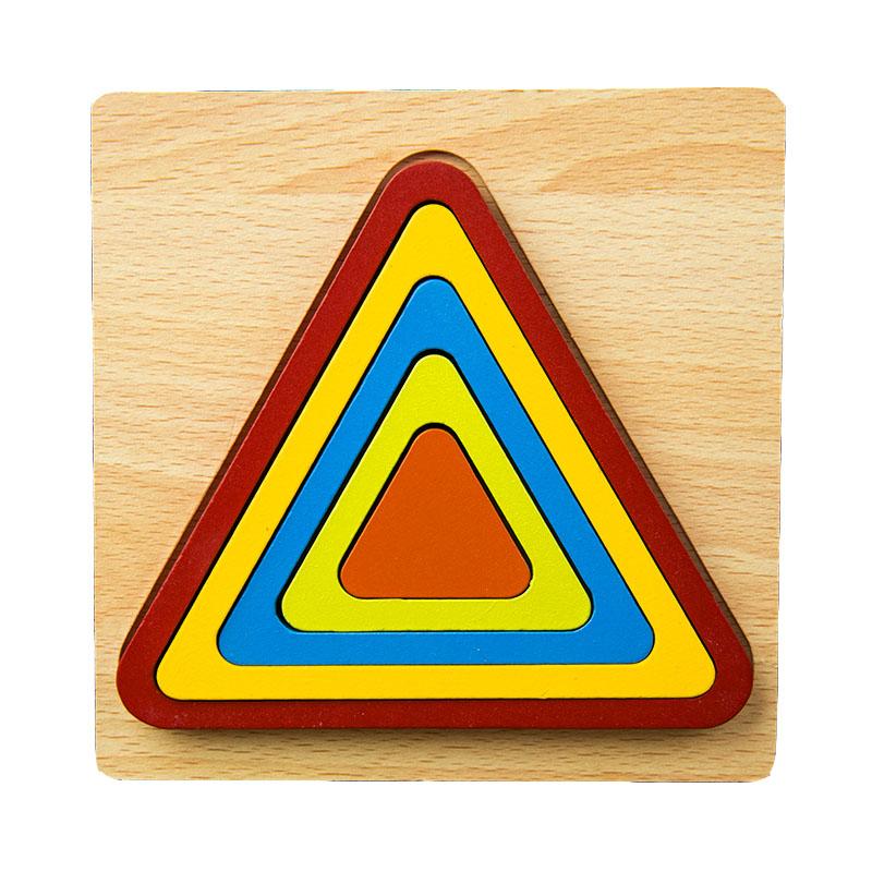 Wooden Geometric Shape Puzzle Kids Montessori Toys Shape Cognition Children Jigsaw Puzzle Board Learning Educational Toys Gifts