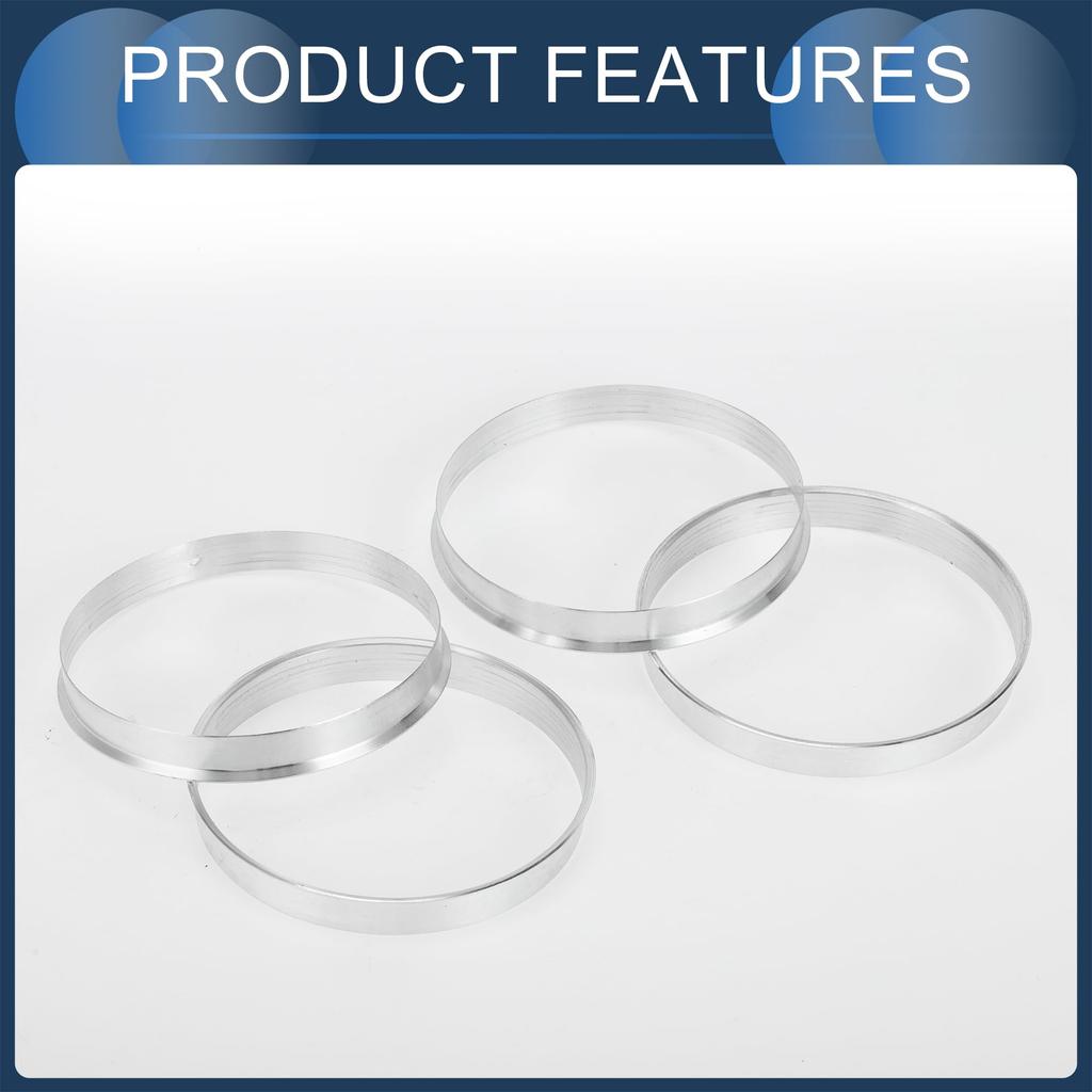 INFINAUTO Hub Centric Rings 72.56mm Inner to 73.1mm Outside Diameter Vehicle Wheel Hub Rings Aluminum Alloy 4pcs