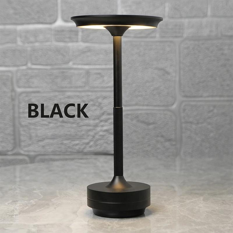 Wireless Rechargeable LED Desk Lamp Retro Touch Dimming USB Table Lamp Portable Atmosphere Light for Restaurant Bar Reading