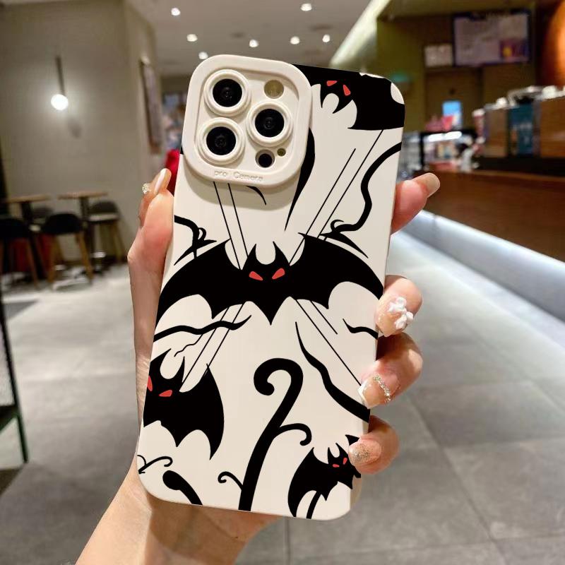With Bat Print Silicone Phone Case For Samsung Galaxy S26 A56 A55 A54 A53 A36 A35 A34 5G S25 S24 S23 S22 Ultra Plus S21 FE Cover