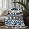 Bohemian Aztec Geometric Fleece Blanket - Soft Breathable Polyester, High-Definition Digital Print, All-Season Machine Wash